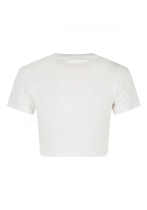 T-shirt Mc2 Saint Barth Nives donna NIVES06053H Bianca cropped girocollo maniche corte scritta ricamata MC2 SAINT BARTH | T-shirt | NIVES06053H01N